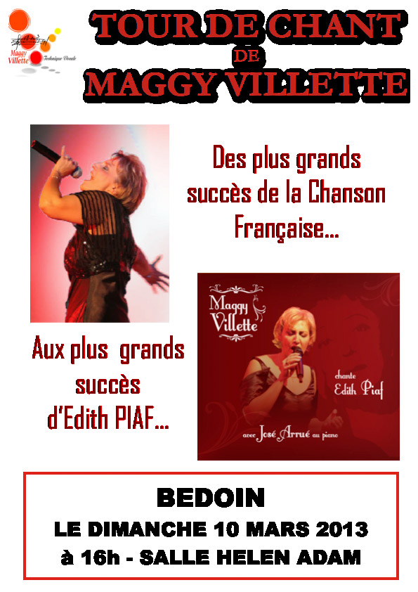 Tour de Chant Maggy Villette, piaf et chanson française